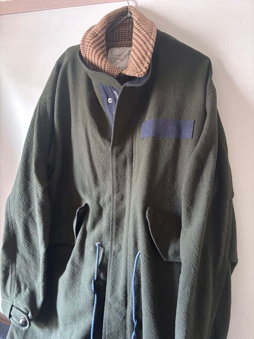 古着 sacai サカイ 再構築 ウール モッズコート 3ドッキング　トレンチ
