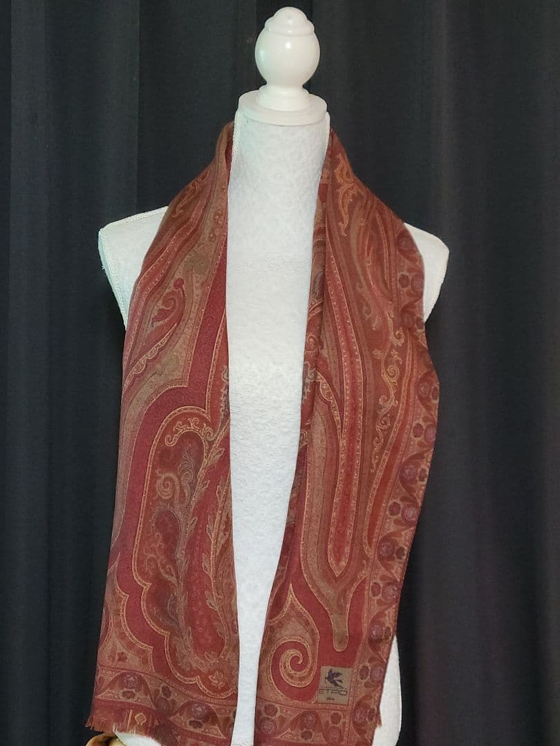 ETRO エトロ ペイズリー柄 ストール ショール スカーフ シルク混