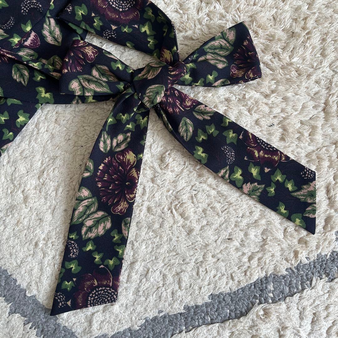 【美品】LAURA ASHLEY ローラアシュレイ　花柄ウエストリボンワンピース