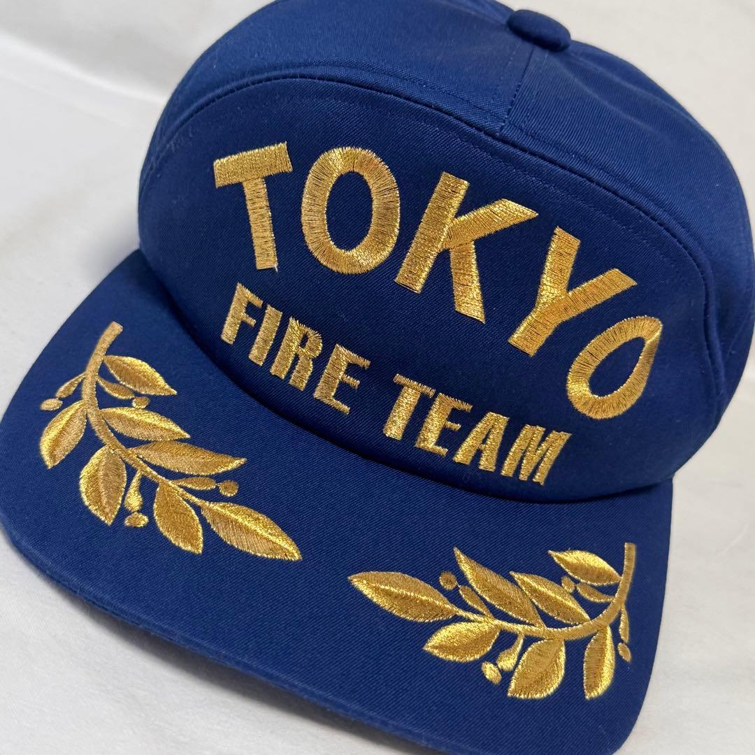 90s OLD Fire cap 新品未使用 美品 刺繍 ジェット 上質 東京