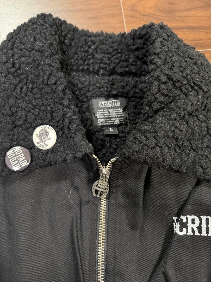 CRIMIE クライミー ボアジャケット L ブラック裏ボア バックプリント美品