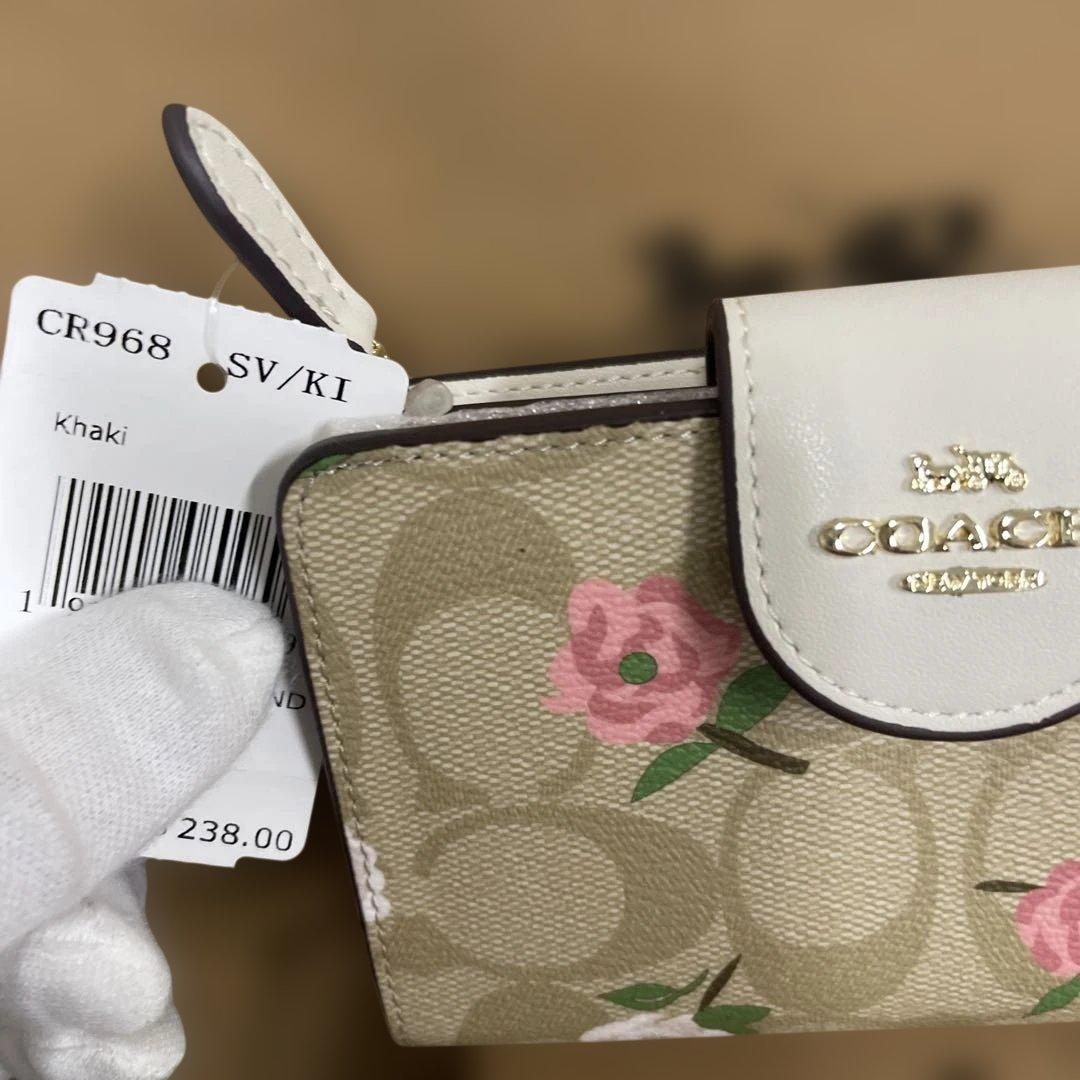 COACH CR968 花柄 二つ折り財布