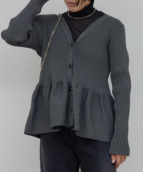 美品 24AW GALLARDAGALANTE ペプラム2WAYカーデ