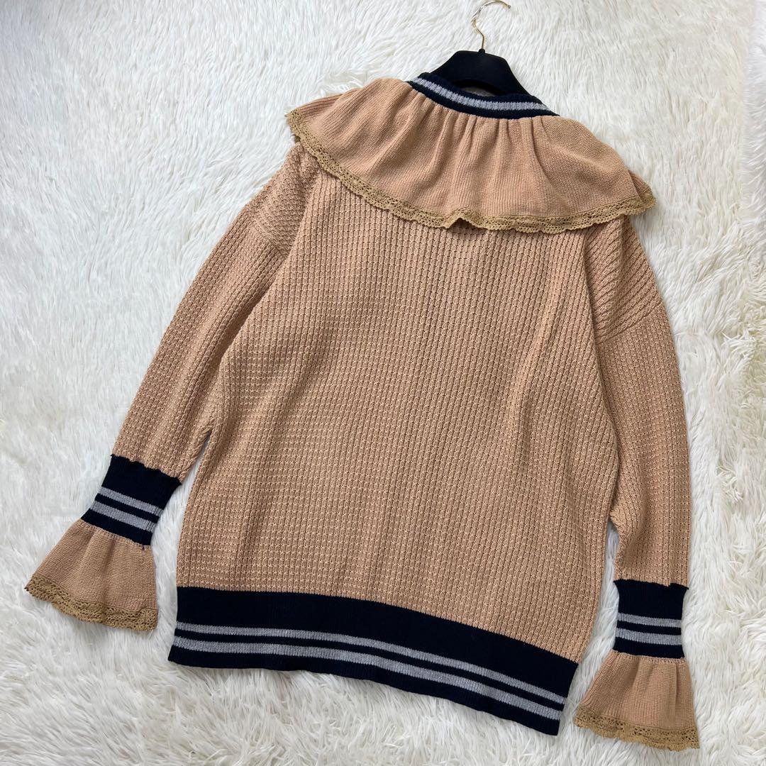 ヴィヴィアンウエストウッド オーブ 刺繍 フリル レース ニット カーディガン
