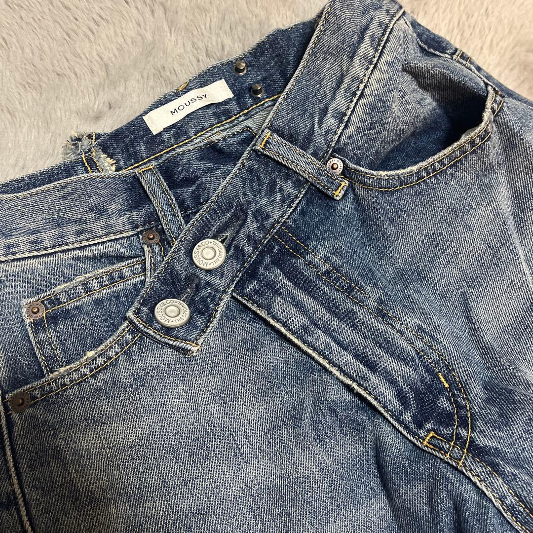 moussy CROSS WAIST WIDE ストレート デニム