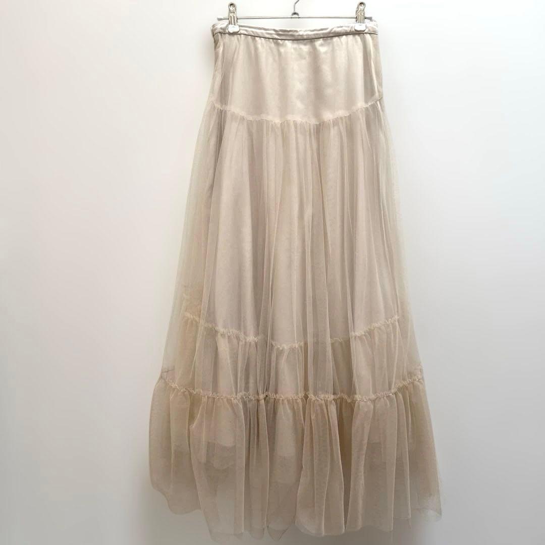 【Aimeine新品】グラデーションチュールイレヘムスカート