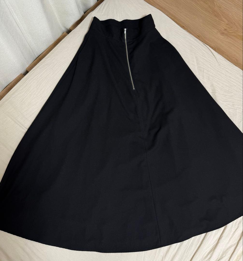スカート CLANE W FACE FRONT ZIP FLARE SKIRT