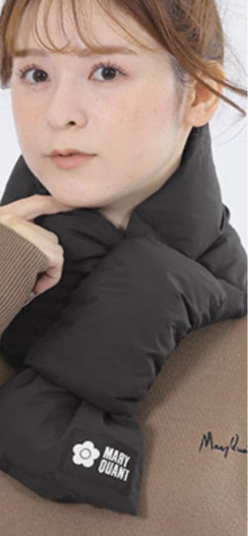 MARY QUANT ダウンマフラー ブラック