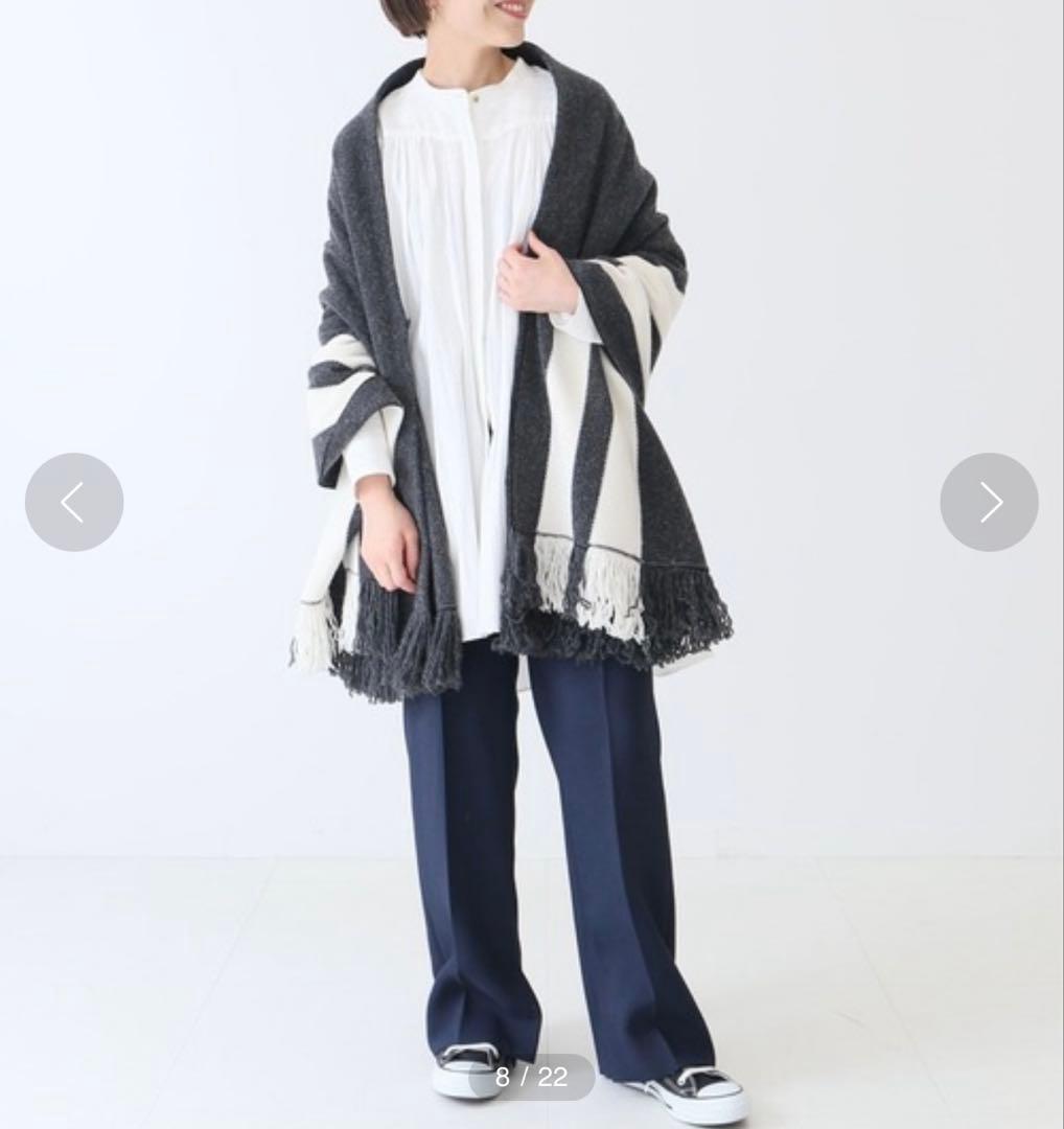 【新品タグ付】ADAWAS フリンジポケットストール アルパカ　定価3万円