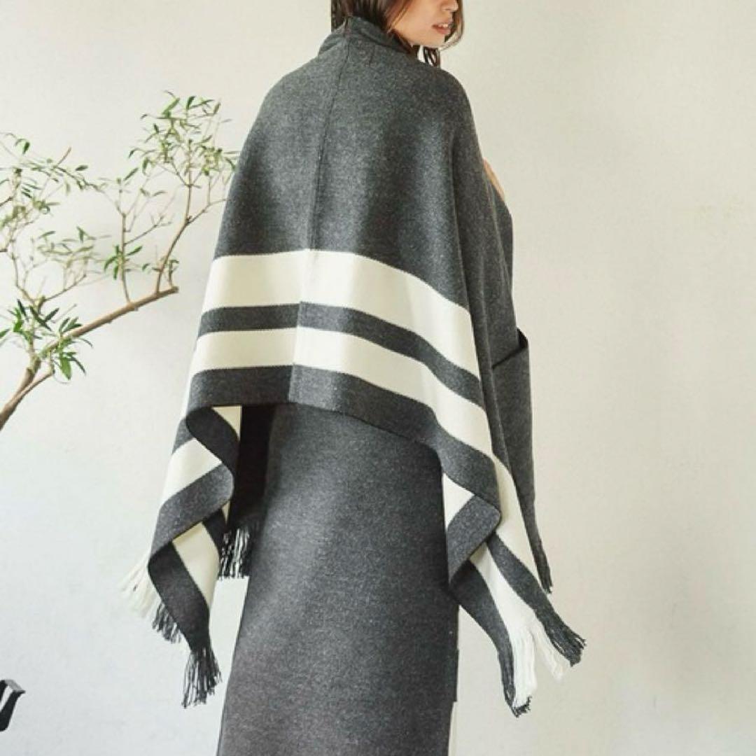 【新品タグ付】ADAWAS フリンジポケットストール アルパカ　定価3万円