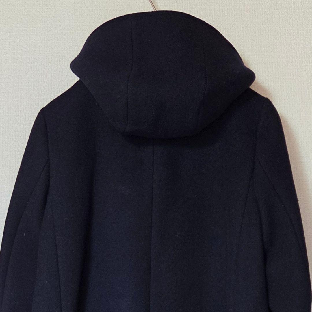 【美品】IÉNA 2way フード付替え ノーカラー ジップコート ネイビー M