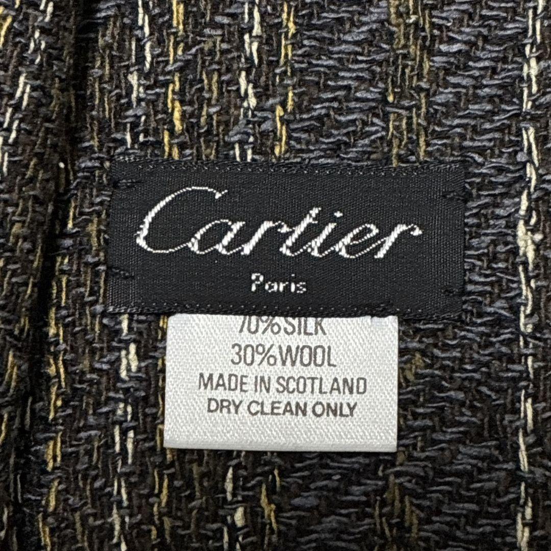 【美品】Cartie カルティエ シルク混 大幅ストール スコットランド製
