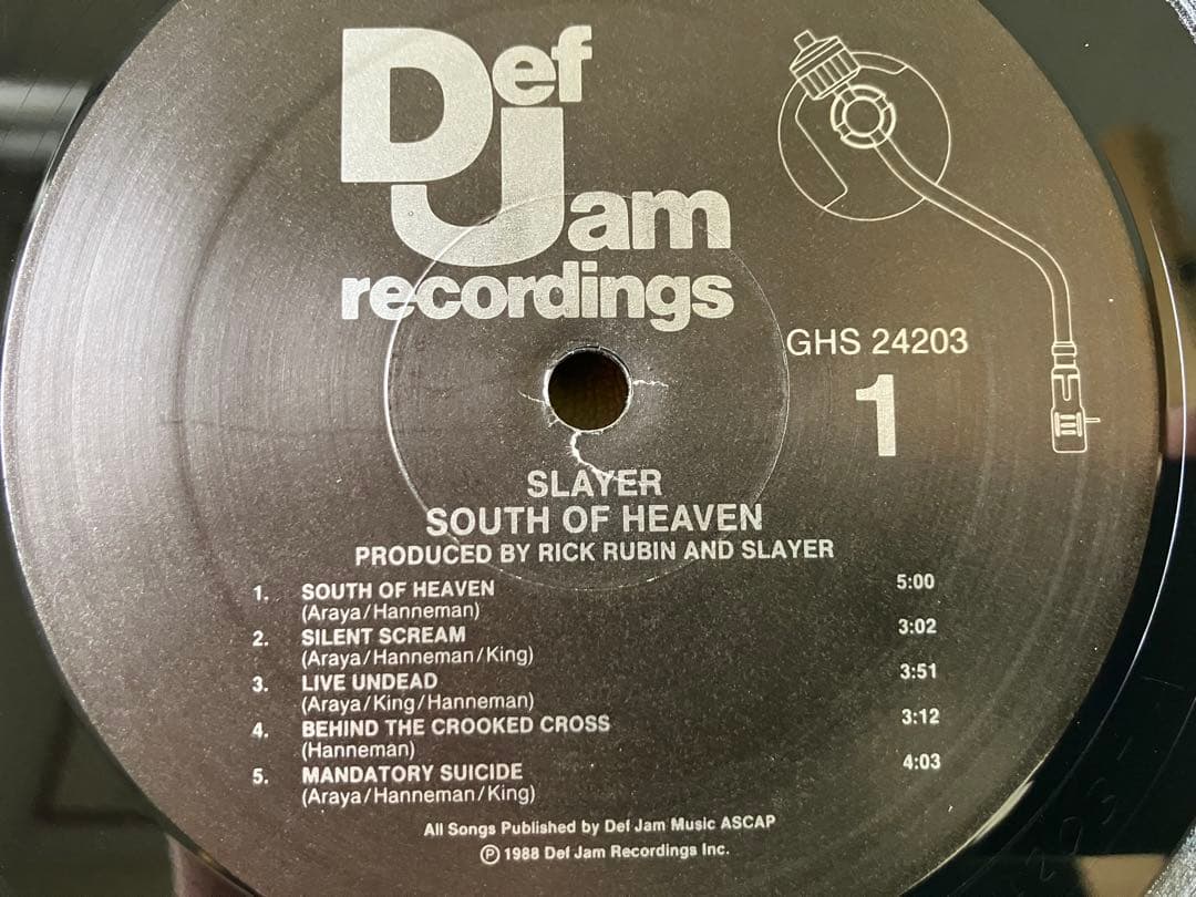 【USオリジナル盤•LP】Slayer– South Of Heaven•メタル