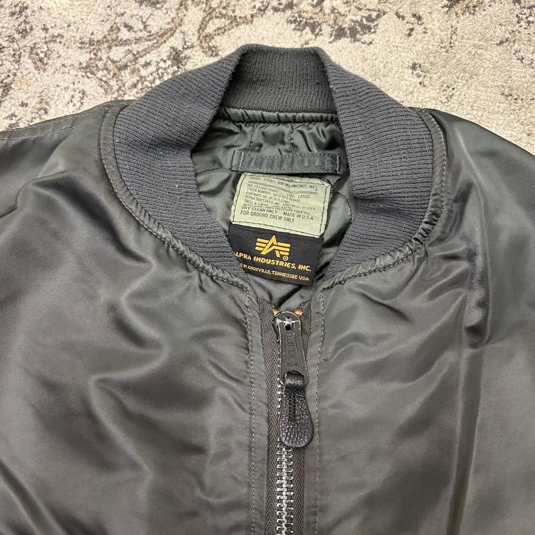 90s ALPHA INDUSTRIES MA-1 USA製 グランドクルー L