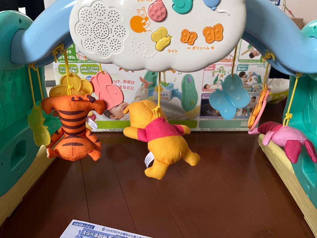 【美品】くまのプーさん えらべる回転6wayジムにへんしんメリー プーメリー