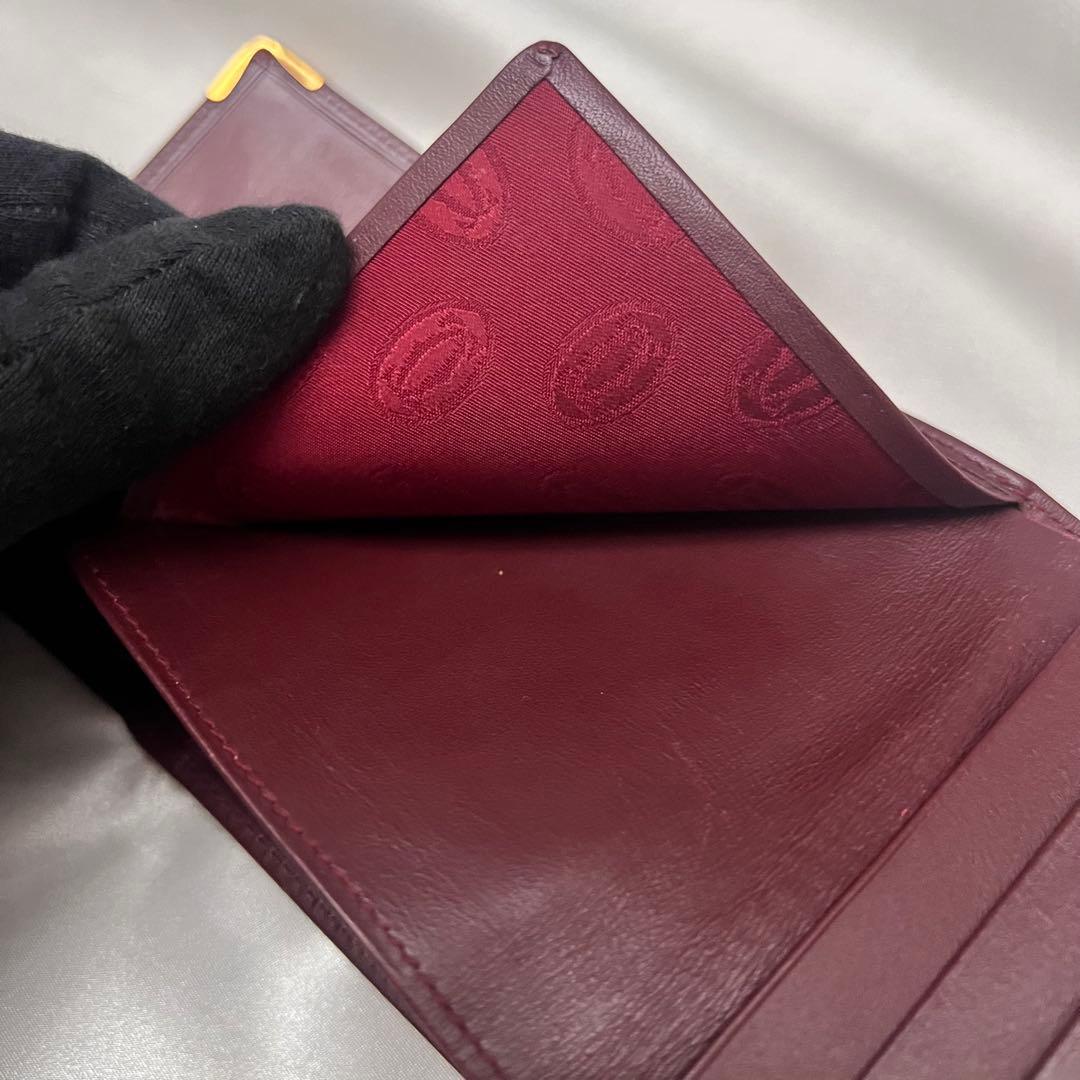 ◇Gカード付き美品◇カルティエ　マストライン　コンパクト折り財布　がま口