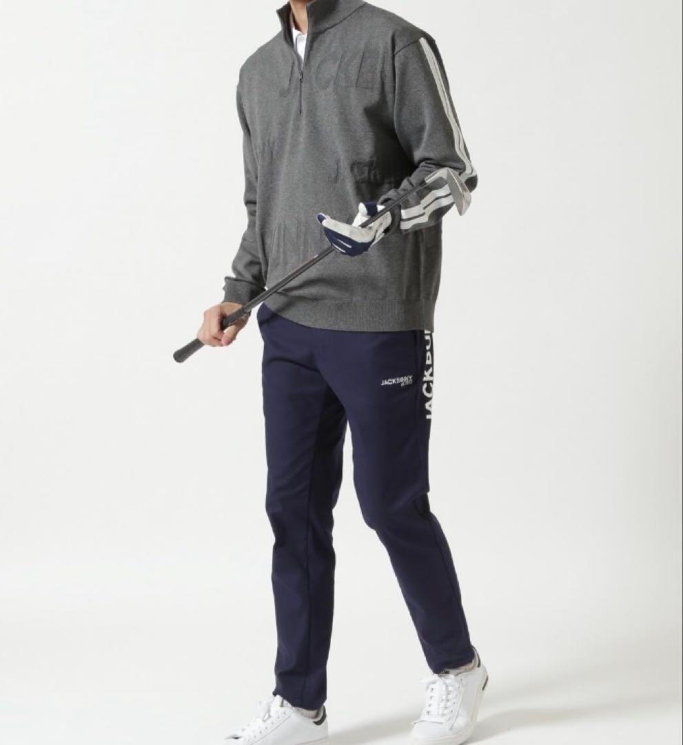 新品 パーリーゲイツ ジャックバニー ストレッチツイルロングパンツ(4)M/紺
