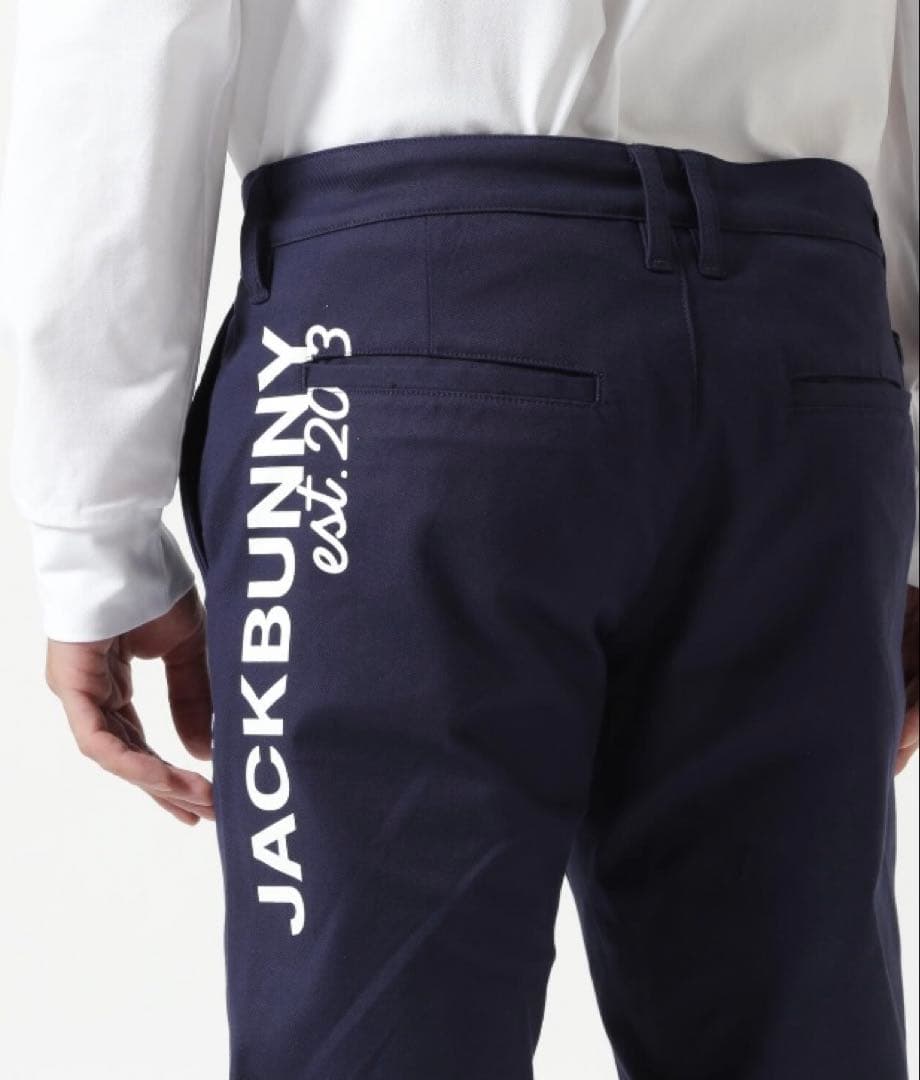 新品 パーリーゲイツ ジャックバニー ストレッチツイルロングパンツ(4)M/紺