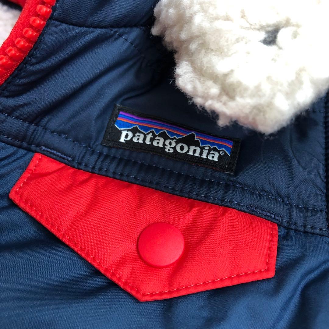 patagonia トリブルズ フーディ3-6M ネイビー/レッド