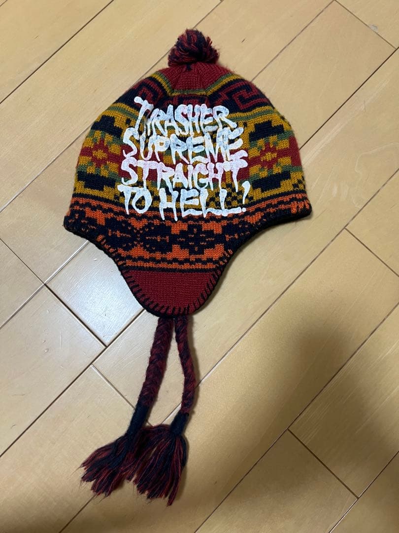 Supreme × Thrasher Earflap Beanie シュプリーム