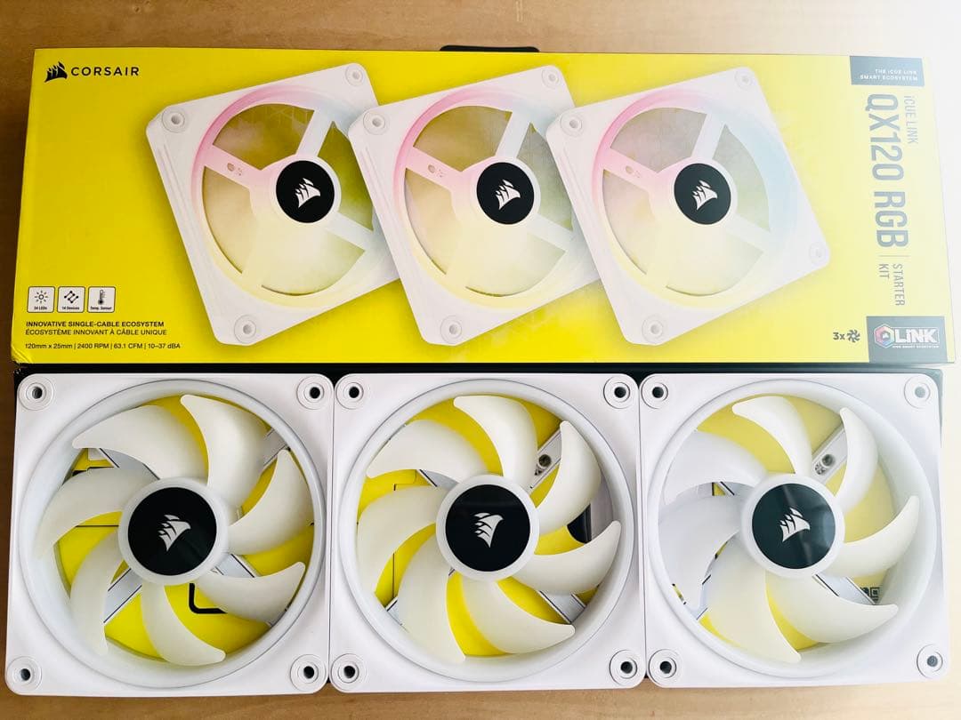 CORSAIR QX120 RGB ファン 3個セット　ホワイト①