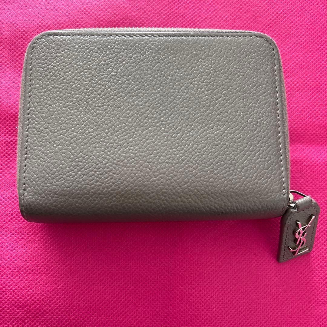 SAINT LAURENT グレー 二つ折り財布 折り財布 サンローラン