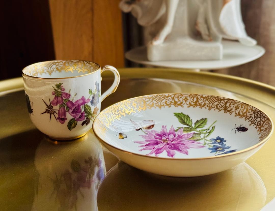 最高峰マイセン| Meissen「FFブルーメ」カップ&ソーサー 未使用完品