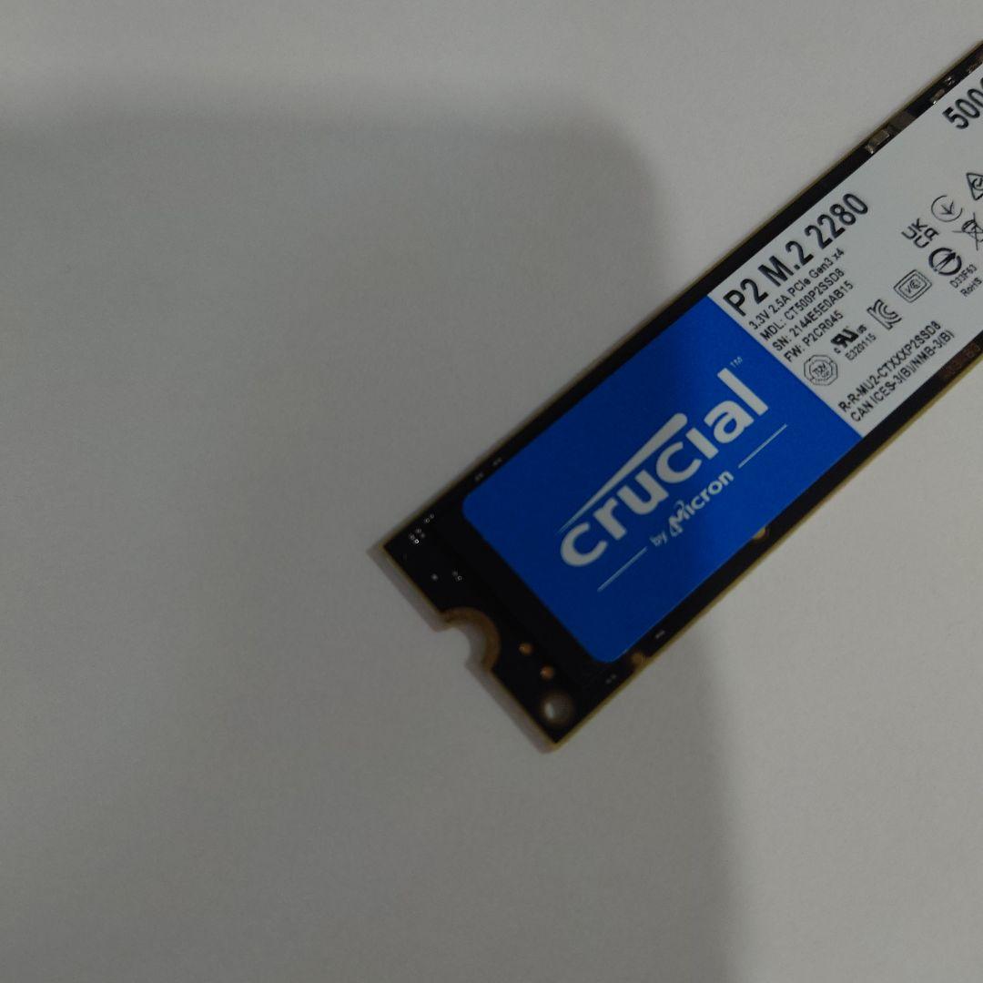 Crucial P2 M.2 2280 500GB SSD 1枚