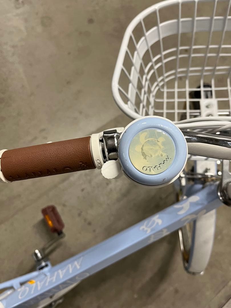 （直接お渡し希望）MAHALO 子供用自転車 水色 前面バスケット付き