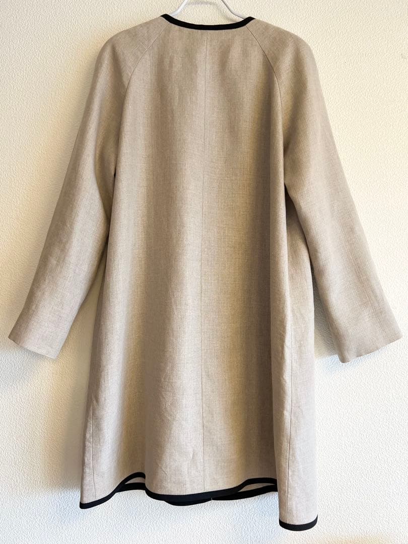 ✼美品✼ イエナ リネン パイピング シンプル ノーカラーコート 春コート