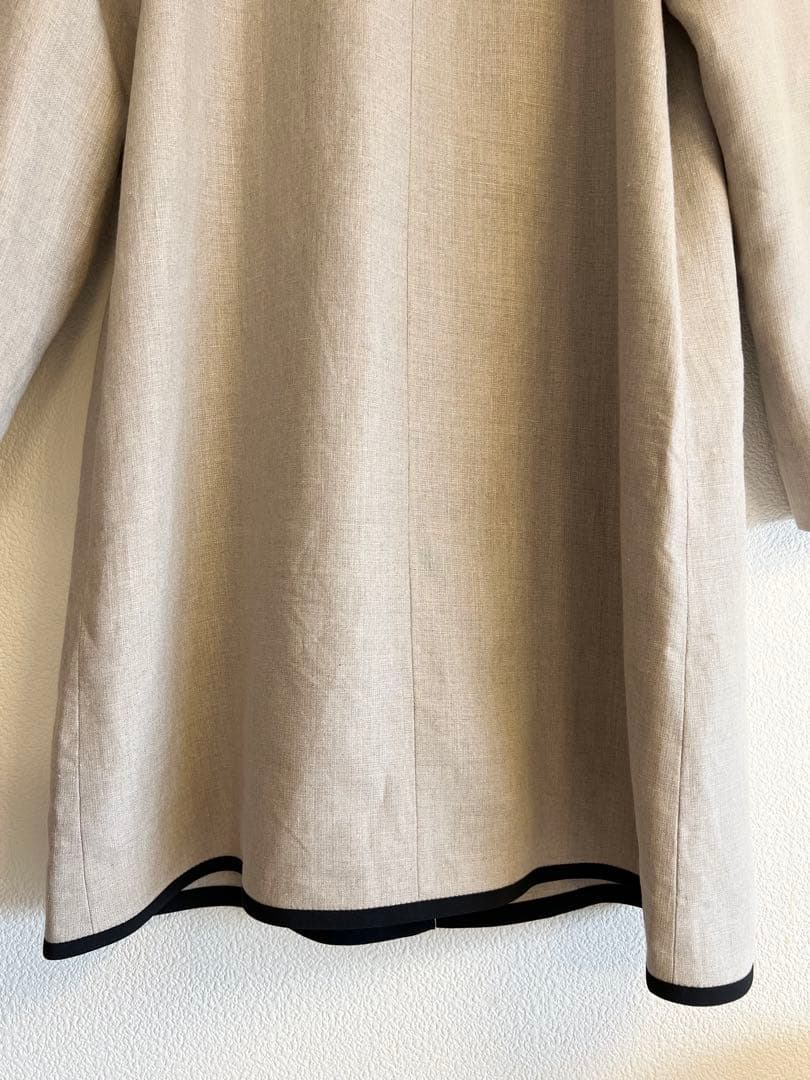 ✼美品✼ イエナ リネン パイピング シンプル ノーカラーコート 春コート