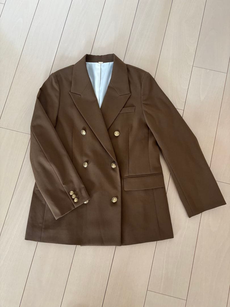 Mila Owenテーラードジャケット 金釦ダブルブレストロングブレザー