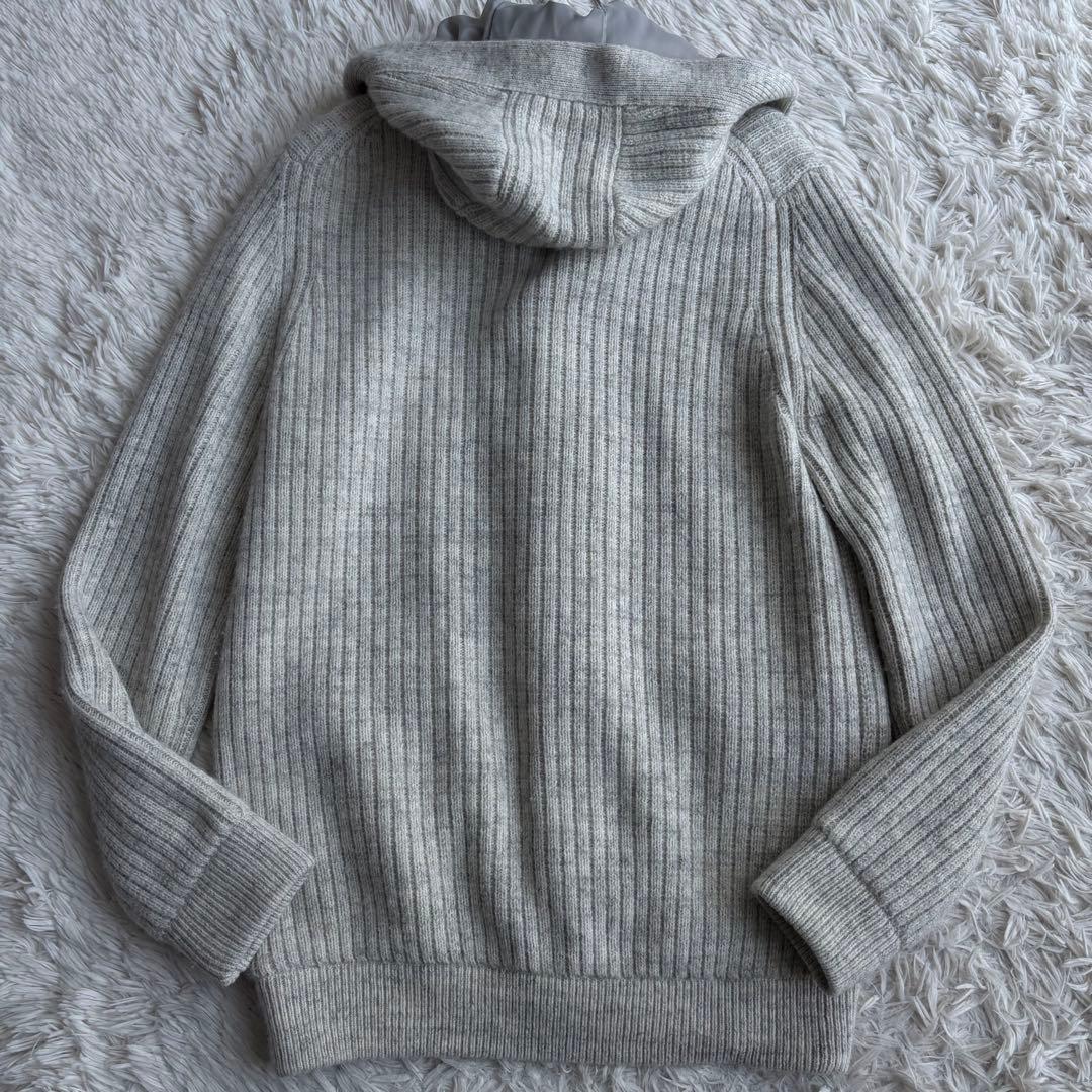 エポカウォモ ニット ダッフルコート アルパカ トグル レザー