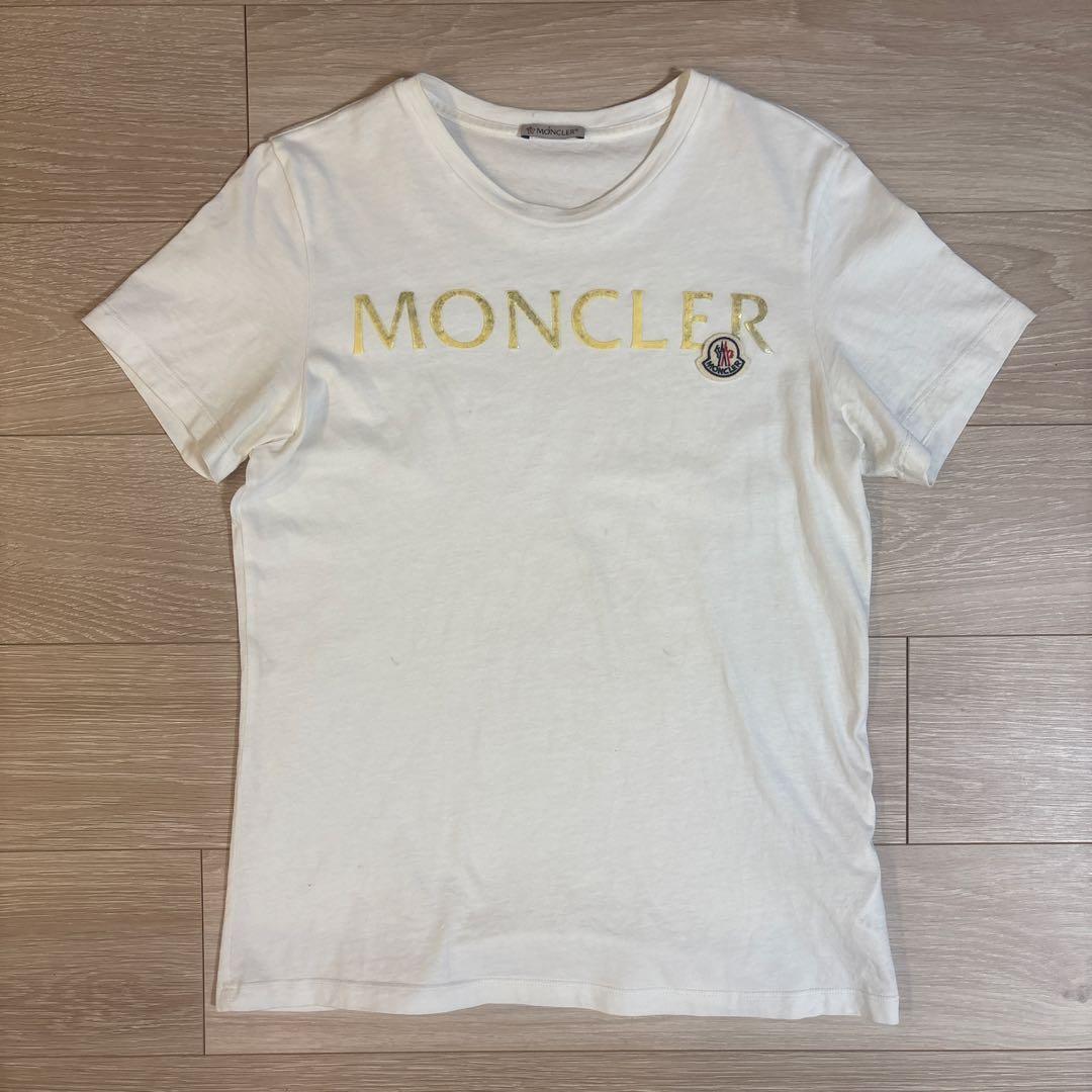 MONCLER ロゴ Tシャツ ホワイト ゴールド Sサイズ