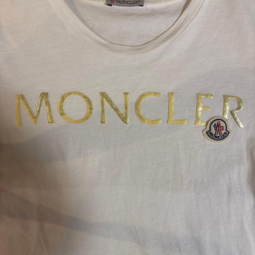 MONCLER ロゴ Tシャツ ホワイト ゴールド Sサイズ