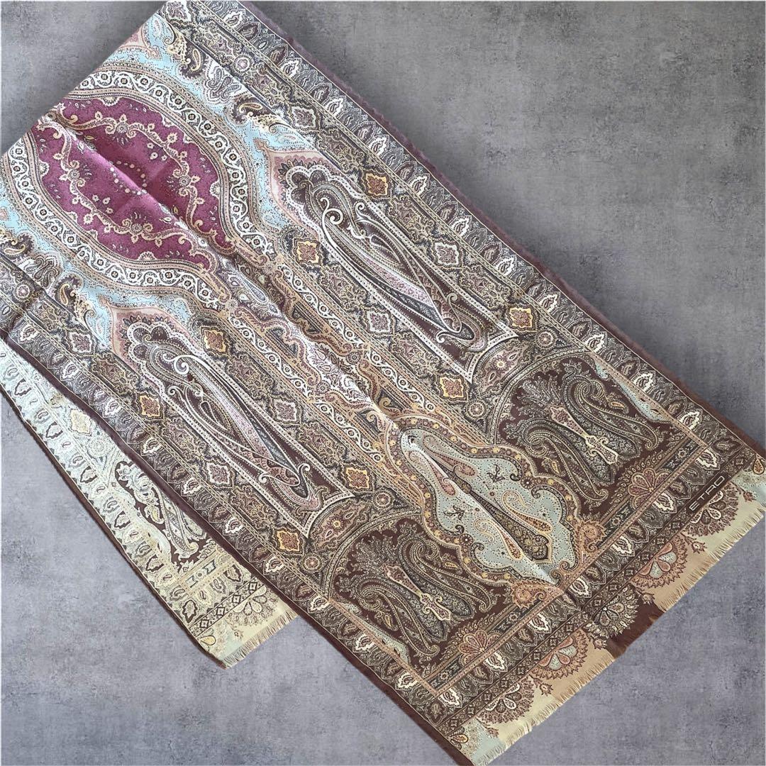☆極美品☆ETRO エトロ　ストール マフラー　シルク混　ペイズリー　イタリア製