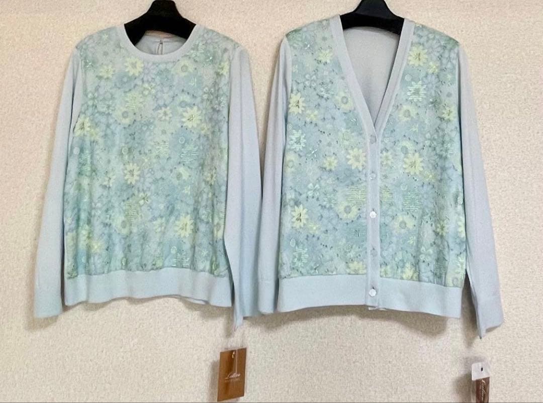 新品未使用タグ付きレリアン13＋アンサンブルニットカーディガン春100,100円