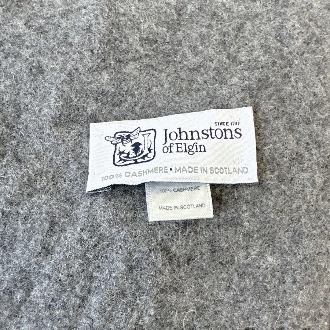 美品 ジョンストンズ カシミヤ100％ 大判ストール ミッドグレー