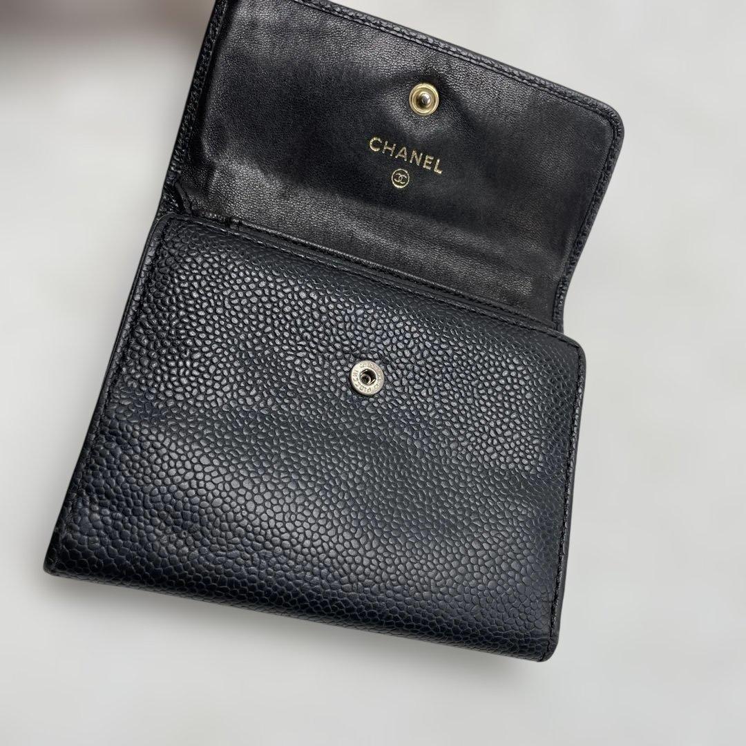 【mh/11.17/25】シャネル つ折り財布 ココマーク ゴールド金具