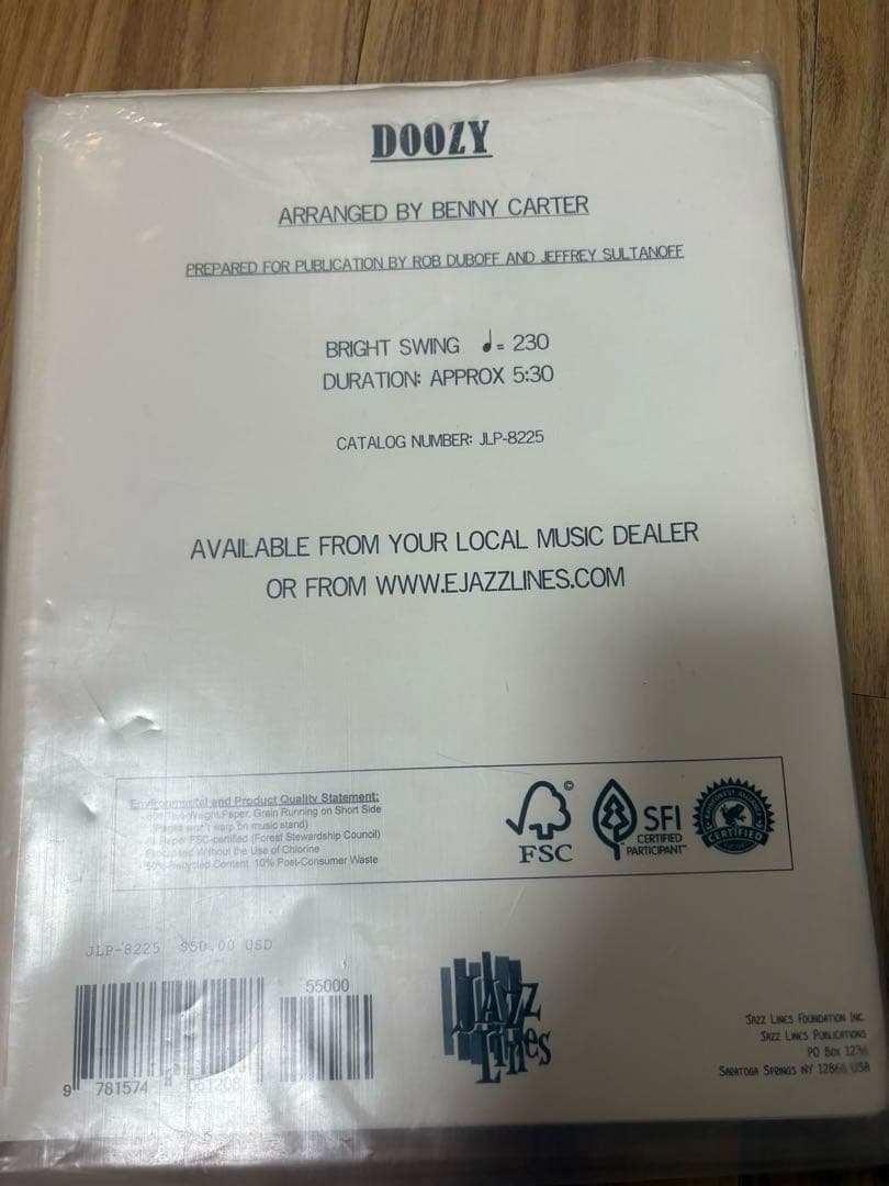Doozy Benny Carter 輸入　楽譜　サックスアンサンブル　ジャズ