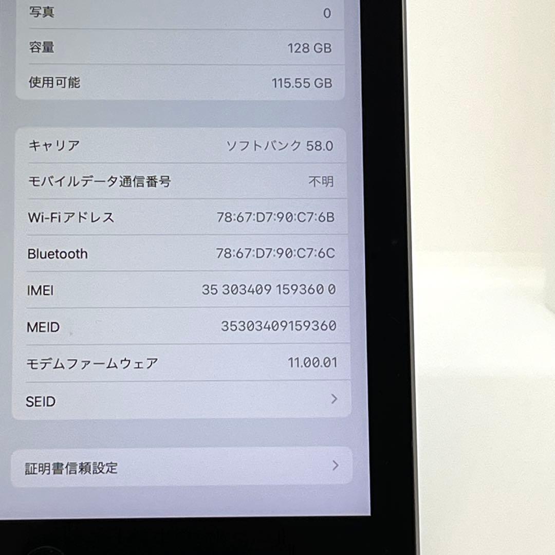 iPad 第6世代 128GB ソフトバンク SIMフリー 9.7インチ㊼