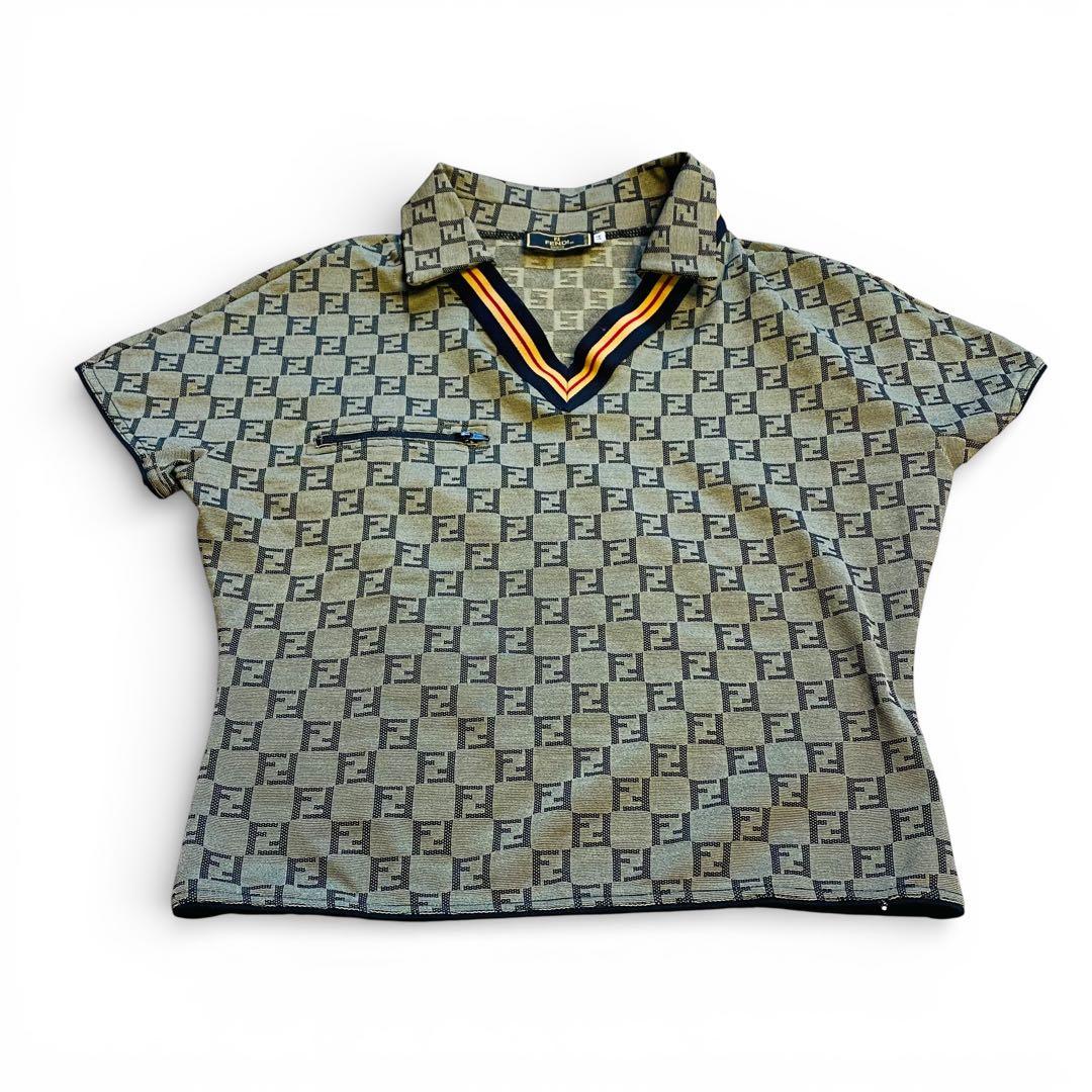 美品＊FENDI FF Zucca ポロシャツ 半袖 Size M イタリア製