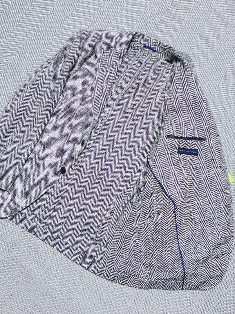 タグ付き新品 ETRO シルク混 ヘリンボーン テーラードジャケット イタリア製