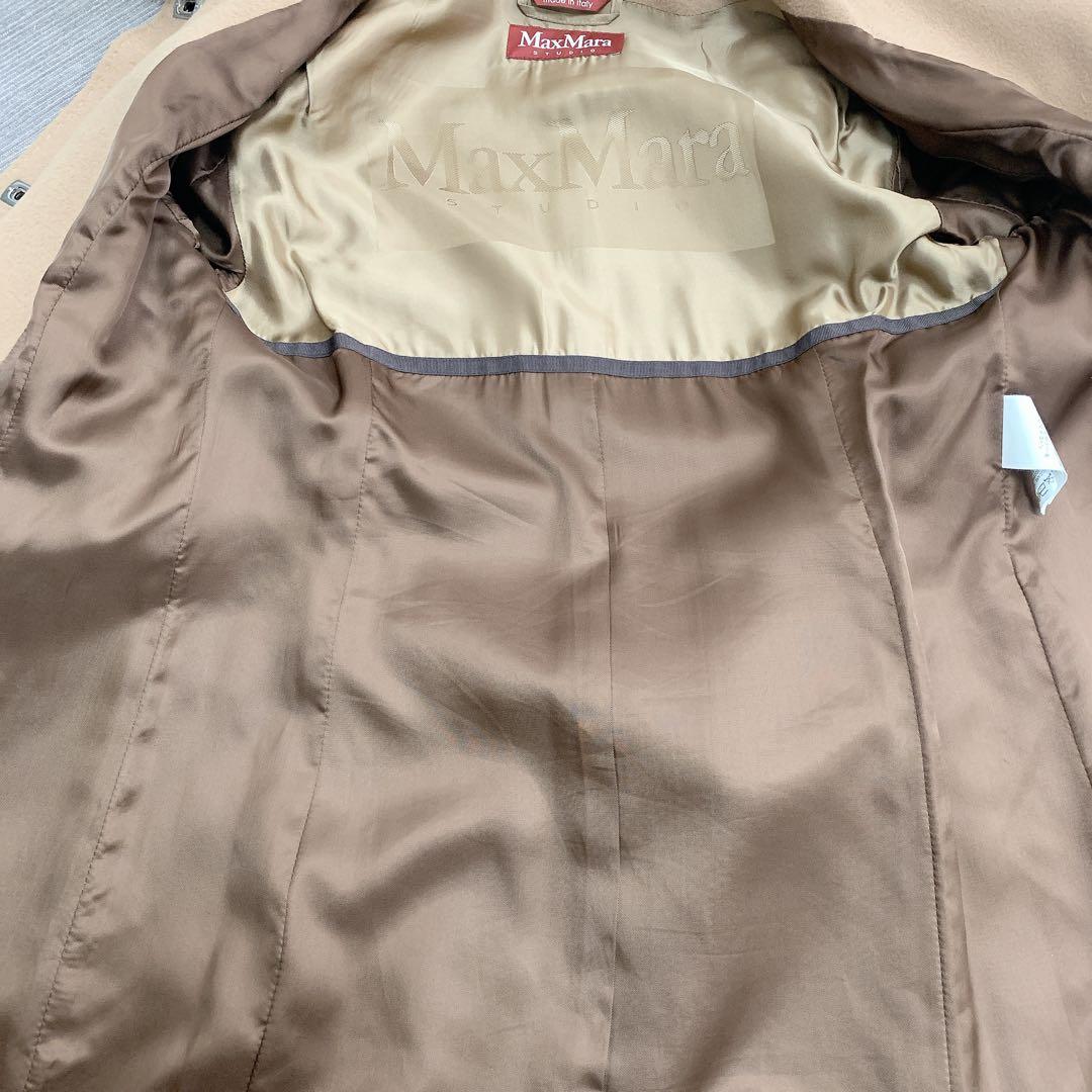 正規品 MAXMARA STUDIO フォックスファーフード付ウールコート 38
