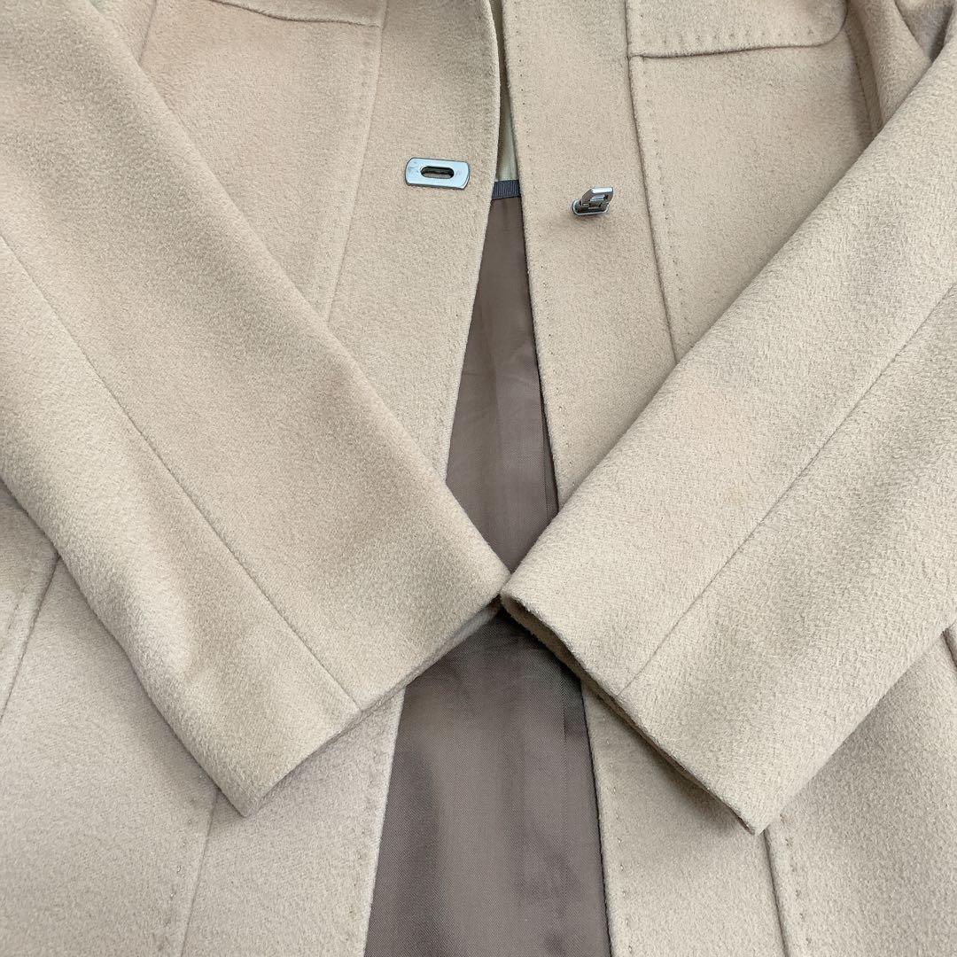正規品 MAXMARA STUDIO フォックスファーフード付ウールコート 38