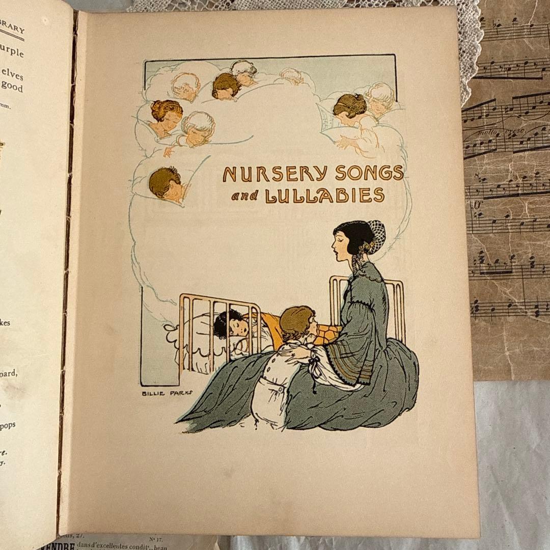 ステキな挿絵アンティーク児童書　洋書　古書　絵本ジャンクジャーナル素材　童話