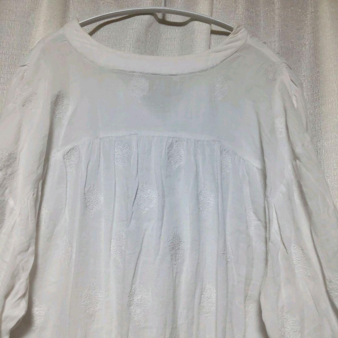 難あり美品✦HOUSE OF LOTUS/コットン刺繍タッセルワンピース/M/白