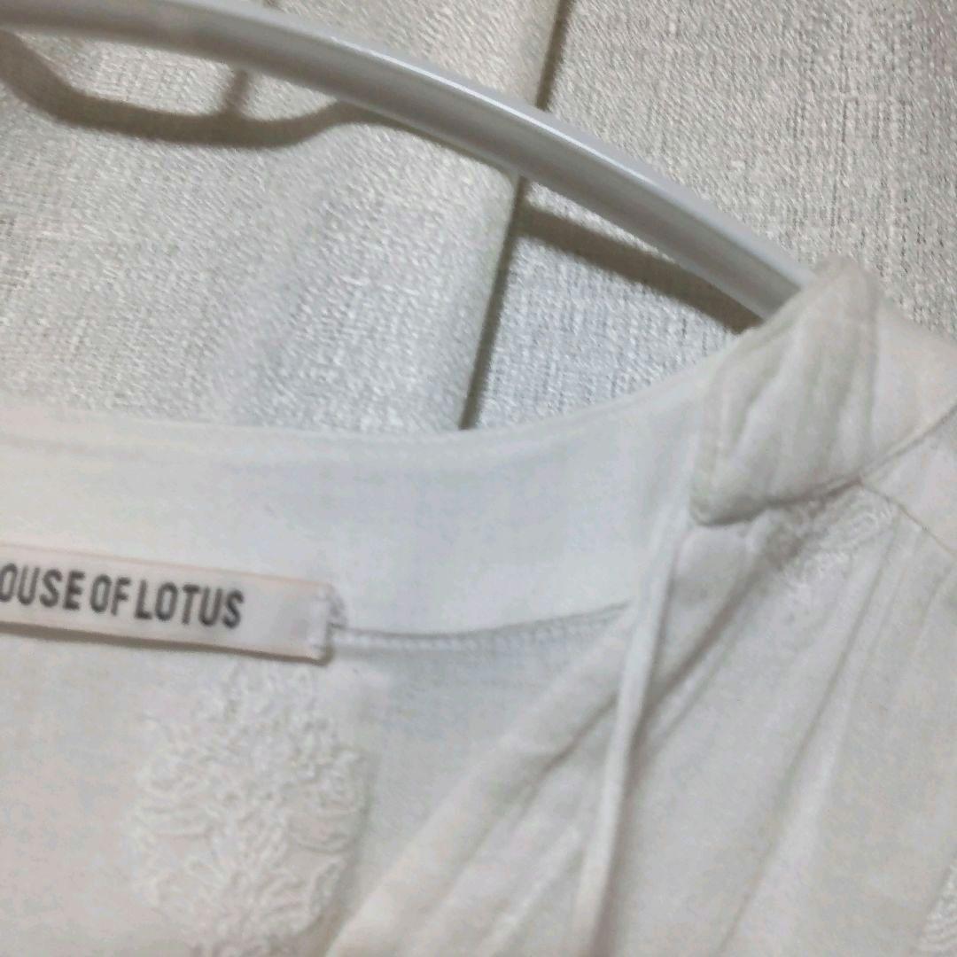 難あり美品✦HOUSE OF LOTUS/コットン刺繍タッセルワンピース/M/白
