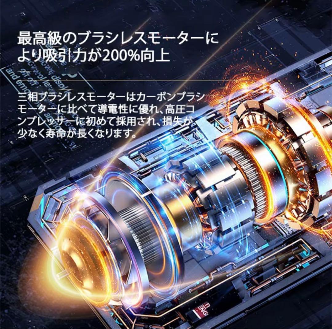 【新品】強力ハンディクリーナー 13000Pa ブラシレスモーター 車用掃除機