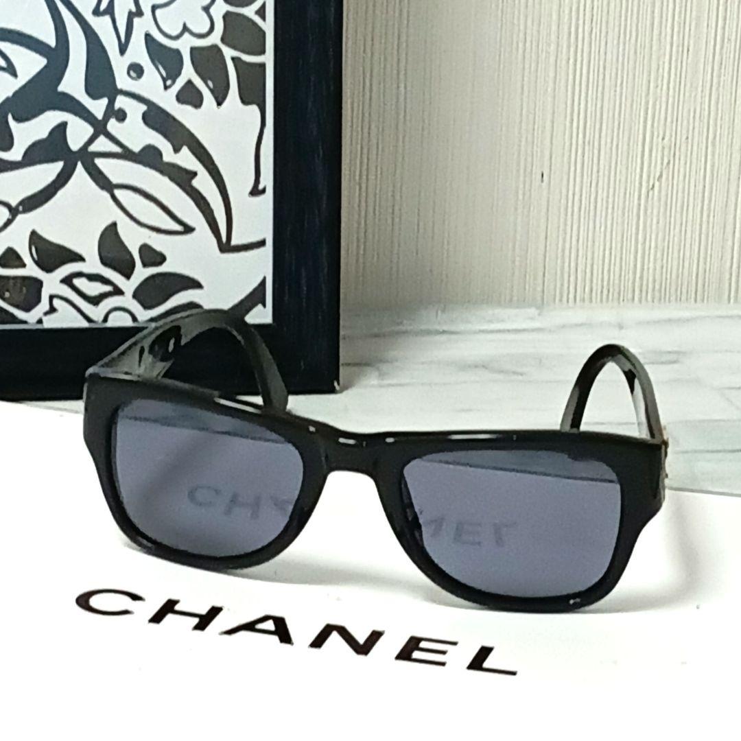 【鑑定済】CHANEL　シャネル　サングラス　ブラック　黒　ココマーク　GD金具